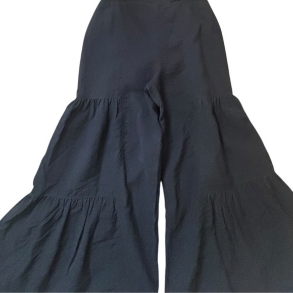 Spanner women's bohemian chic black tiered extra wide flowy leg pant size 12 - Picture 2 of 13